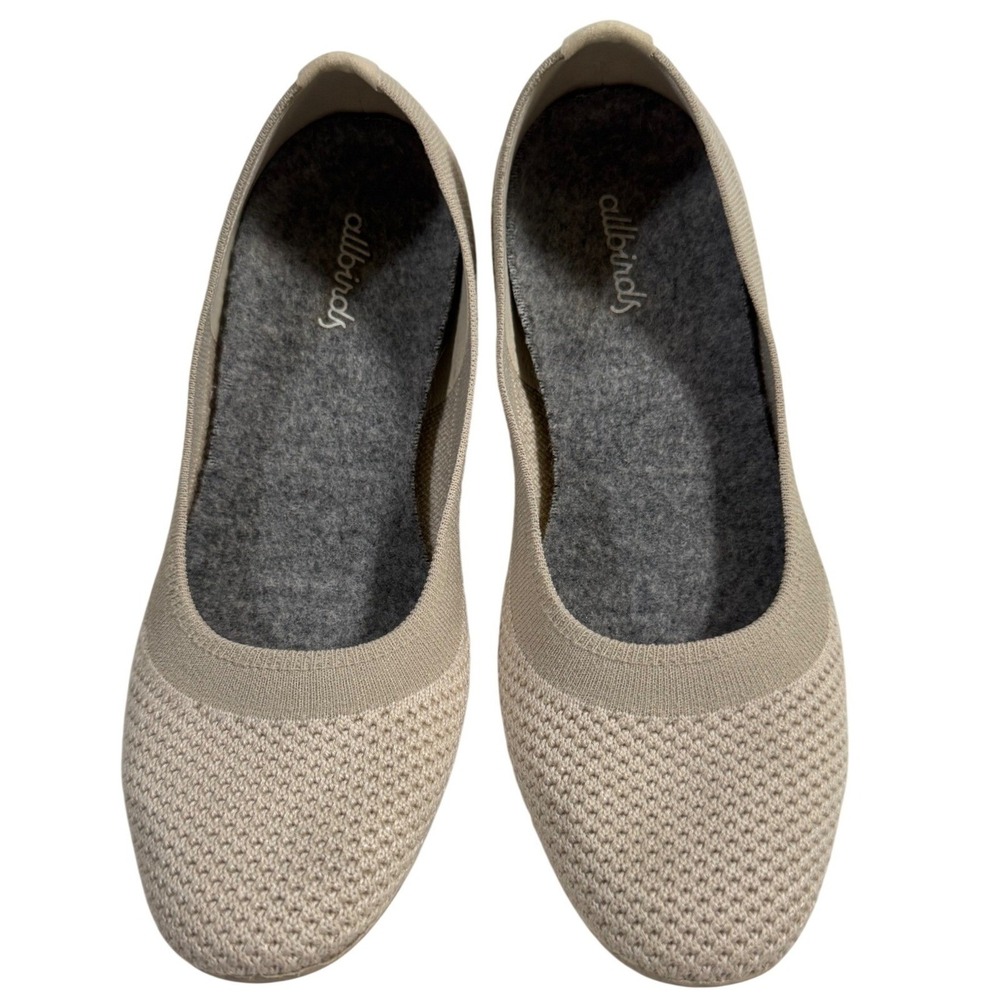 Allbirds Tree Breezers Beige Knit Ballet Flats Size 6 Women's Slip On Shoes